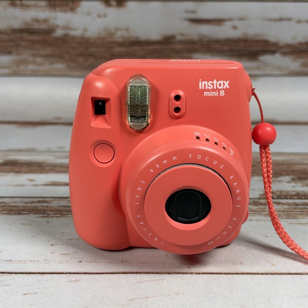 Fujifilm Instax Mini 8 Instant Camera Coral Pink Tested Used